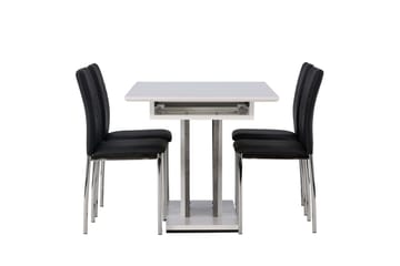 Rektangulär matgrupp Venture Home Svart Vit 4st - Møbler - Bord - Spisegrupper