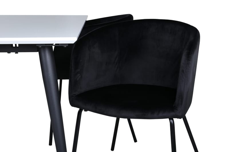 Rektangulär matgrupp Venture Home Svart Vit 4st - Møbler - Bord - Spisegrupper