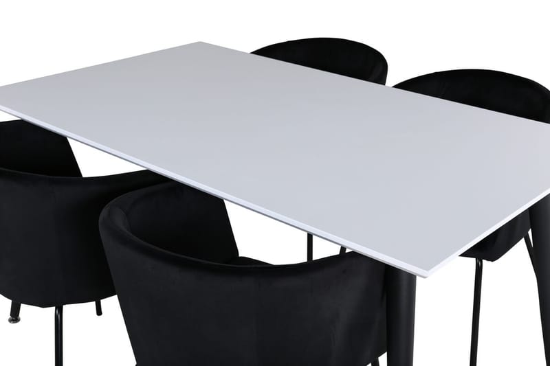 Rektangulär matgrupp Venture Home Svart Vit 4st - Møbler - Bord - Spisegrupper