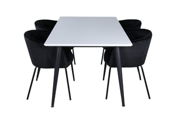 Rektangulär matgrupp Venture Home Svart Vit 4st - Møbler - Bord - Spisegrupper