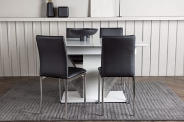 Rektangulär matgrupp Venture Home Svart Vit 4st - Møbler - Bord - Spisegrupper