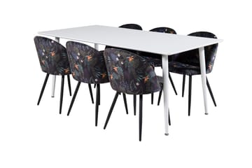 Rektangulär matgrupp Venture Home Svart Vit 6st - Møbler - Bord - Spisegrupper