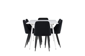 Rektangulär matgrupp Venture Home Svart Vit 6st - Møbler - Bord - Spisegrupper
