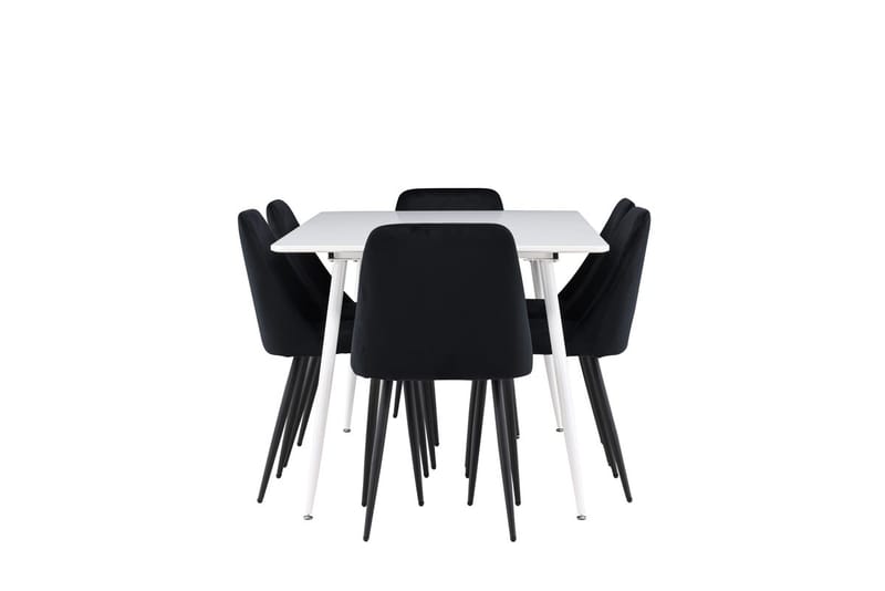 Rektangulär matgrupp Venture Home Svart Vit 6st - Møbler - Bord - Spisegrupper
