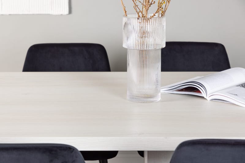 Rektangulär matgrupp Venture Home Svart Vit 6st - Møbler - Bord - Spisegrupper