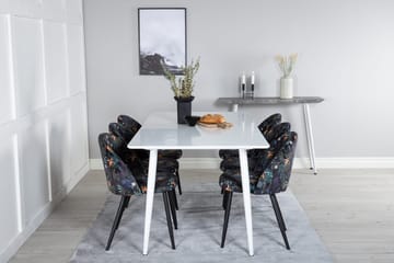 Rektangulär matgrupp Venture Home Svart Vit 6st - Møbler - Bord - Spisegrupper