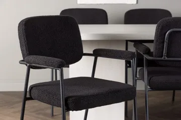 Rektangulär matgrupp Venture Home Svart Vit 6st - Møbler - Bord - Spisegrupper