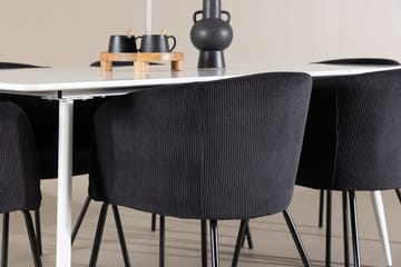 Rektangulär matgrupp Venture Home Svart Vit 6st - Møbler - Bord - Spisegrupper
