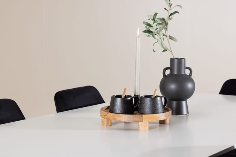 Rektangulär matgrupp Venture Home Svart Vit 6st - Møbler - Bord - Spisegrupper