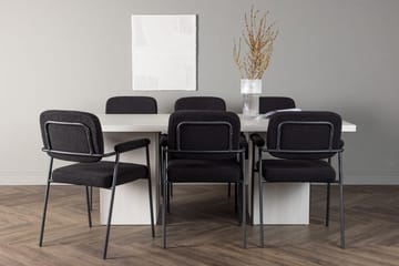 Rektangulär matgrupp Venture Home Svart Vit 6st - Møbler - Bord - Spisegrupper
