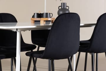 Rektangulär matgrupp Venture Home Svart Vit 6st - Møbler - Bord - Spisegrupper