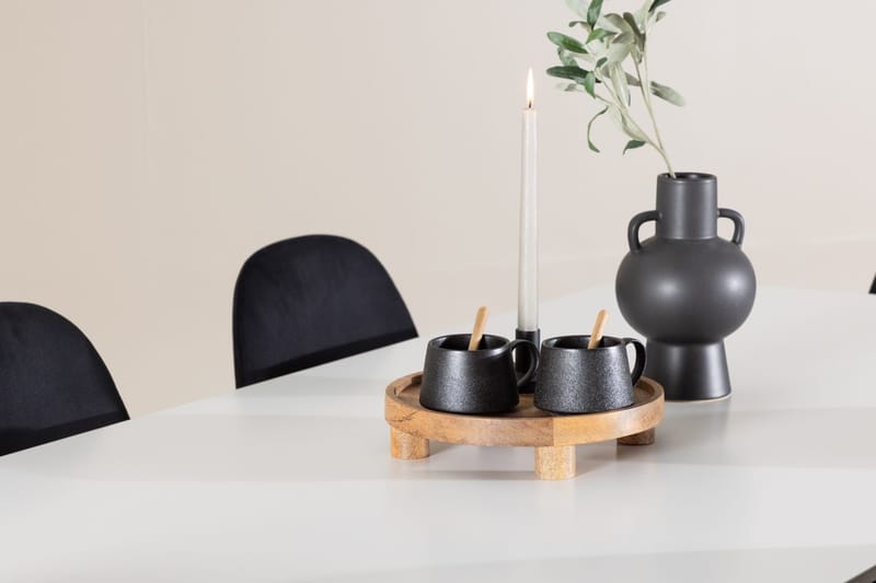 Rektangulär matgrupp Venture Home Svart Vit 6st - Møbler - Bord - Spisegrupper