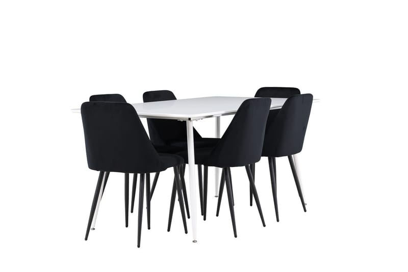 Rektangulär matgrupp Venture Home Svart Vit 6st - Møbler - Bord - Spisegrupper