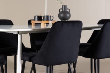 Rektangulär matgrupp Venture Home Svart Vit 6st - Møbler - Bord - Spisegrupper