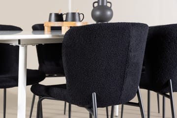 Rektangulär matgrupp Venture Home Svart Vit 6st - Møbler - Bord - Spisegrupper