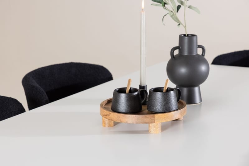 Rektangulär matgrupp Venture Home Svart Vit 6st - Møbler - Bord - Spisegrupper