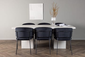 Rektangulär matgrupp Venture Home Svart Vit 6st - Møbler - Bord - Spisegrupper