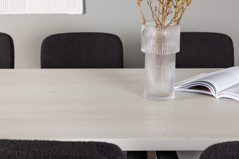 Rektangulär matgrupp Venture Home Svart Vit 6st - Møbler - Bord - Spisegrupper