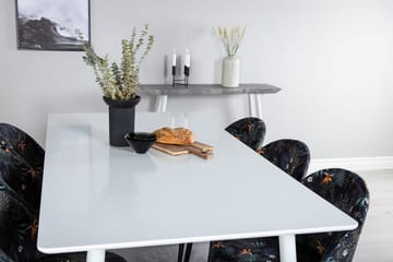 Rektangulär matgrupp Venture Home Svart Vit 6st - Møbler - Bord - Spisegrupper