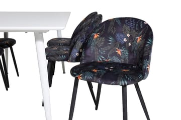 Rektangulär matgrupp Venture Home Svart Vit 6st - Møbler - Bord - Spisegrupper