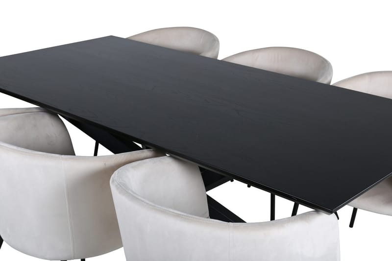 Rektangulär matgrupp Venture Home Svart - Møbler - Bord - Spisegrupper