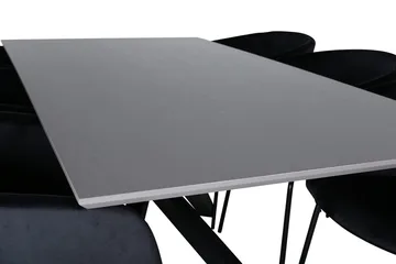 Rektangulär matgrupp Venture Home Svart - Møbler - Bord - Spisegrupper