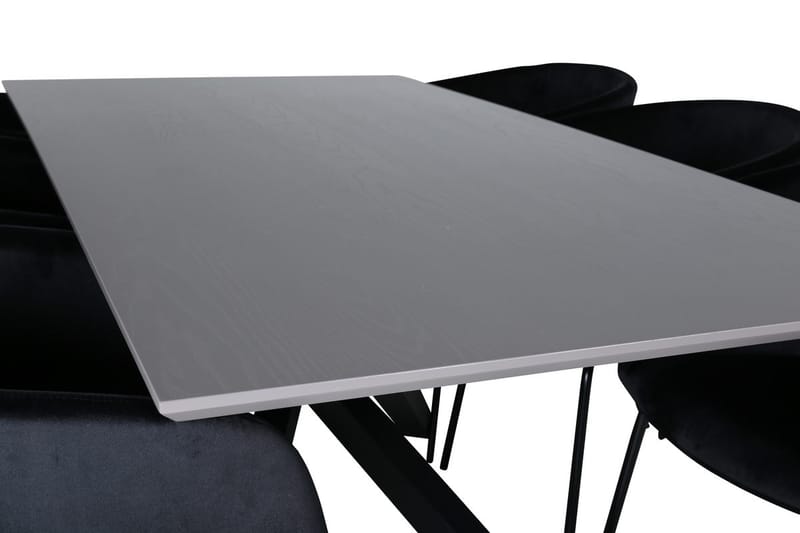 Rektangulär matgrupp Venture Home Svart - Møbler - Bord - Spisegrupper