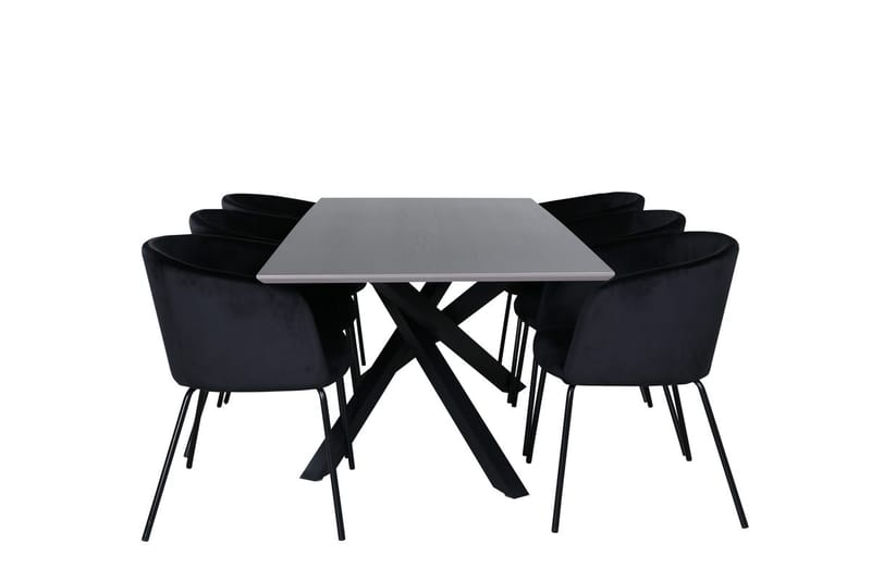 Rektangulär matgrupp Venture Home Svart - Møbler - Bord - Spisegrupper