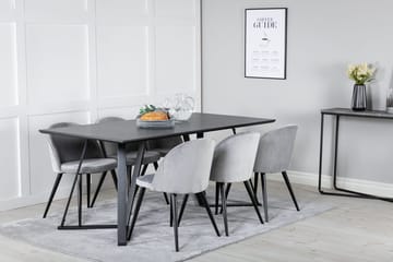 Rektangulär matgrupp Venture Home Svart - Møbler - Bord - Spisegrupper