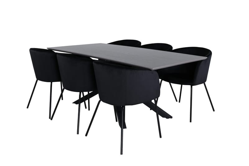 Rektangulär matgrupp Venture Home Svart - Møbler - Bord - Spisegrupper