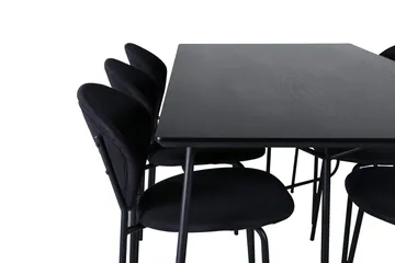 Rektangulär matgrupp Venture Home Svart - Møbler - Bord - Spisegrupper