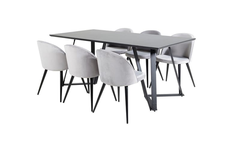Rektangulär matgrupp Venture Home Svart - Møbler - Bord - Spisegrupper