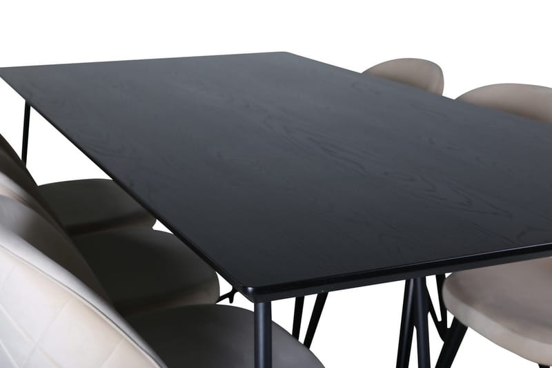Rektangulär matgrupp Venture Home Svart - Møbler - Bord - Spisegrupper