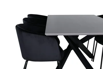 Rektangulär matgrupp Venture Home Svart - Møbler - Bord - Spisegrupper