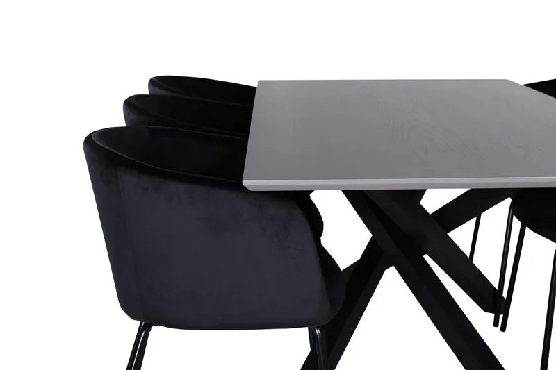 Rektangulär matgrupp Venture Home Svart - Møbler - Bord - Spisegrupper