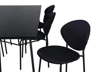 Rektangulär matgrupp Venture Home Svart - Møbler - Bord - Spisegrupper