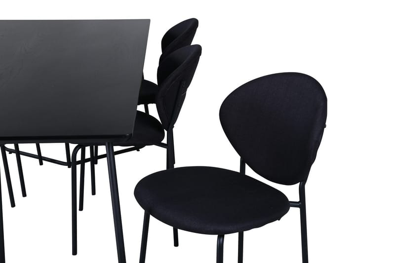 Rektangulär matgrupp Venture Home Svart - Møbler - Bord - Spisegrupper