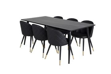 Rektangulär matgrupp Venture Home Svart - Møbler - Bord - Spisegrupper
