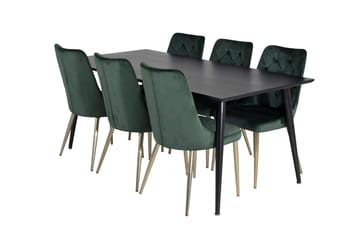Rektangulär matgrupp Venture Home Svart - Møbler - Bord - Spisegrupper