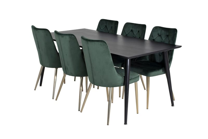 Rektangulär matgrupp Venture Home Svart - Møbler - Bord - Spisegrupper