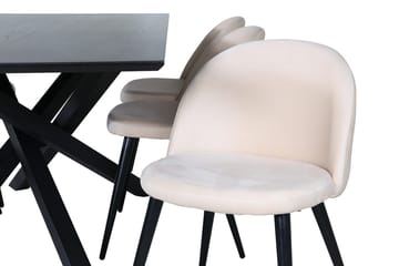 Rektangulär matgrupp Venture Home Svart - Møbler - Bord - Spisegrupper
