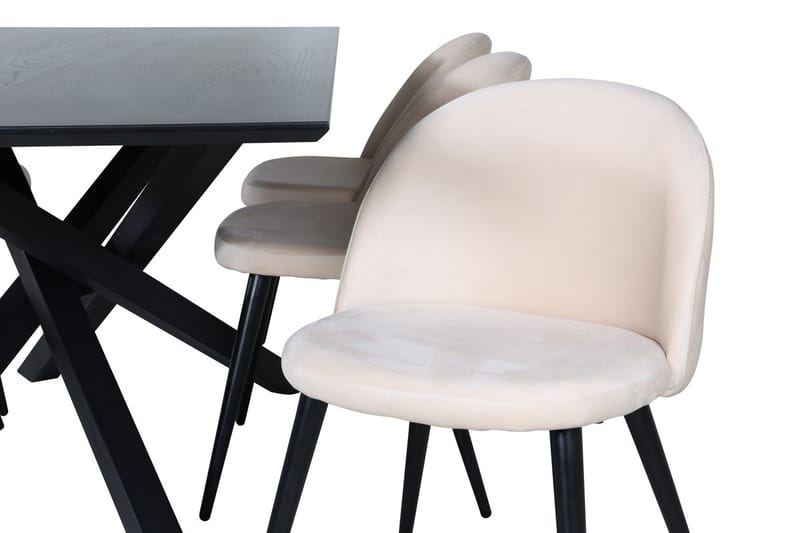 Rektangulär matgrupp Venture Home Svart - Møbler - Bord - Spisegrupper