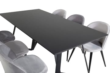 Rektangulär matgrupp Venture Home Svart - Møbler - Bord - Spisegrupper
