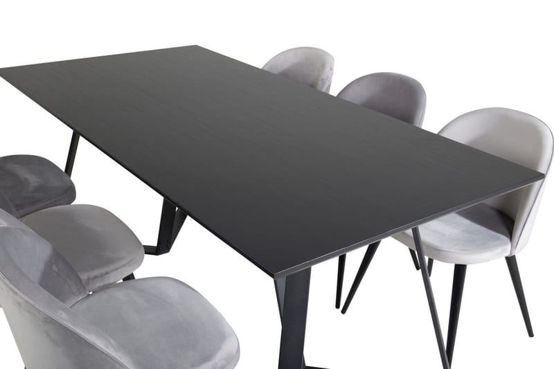 Rektangulär matgrupp Venture Home Svart - Møbler - Bord - Spisegrupper