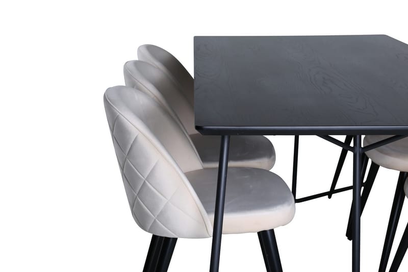 Rektangulär matgrupp Venture Home Svart - Møbler - Bord - Spisegrupper