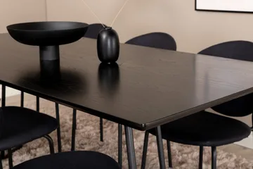 Rektangulär matgrupp Venture Home Svart - Møbler - Bord - Spisegrupper