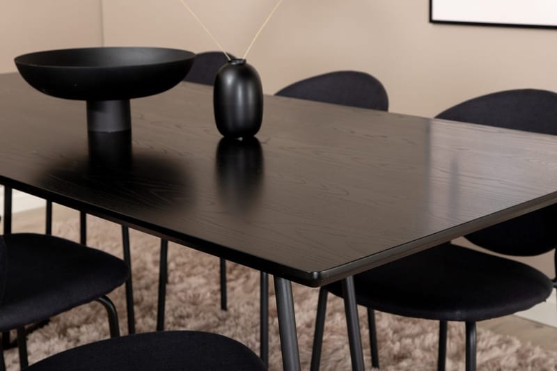 Rektangulär matgrupp Venture Home Svart - Møbler - Bord - Spisegrupper