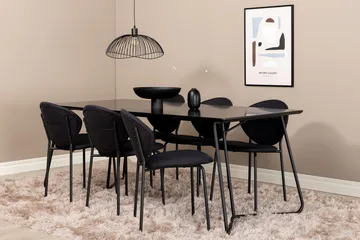 Rektangulär matgrupp Venture Home Svart - Møbler - Bord - Spisegrupper