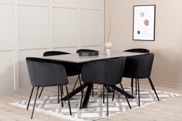 Rektangulär matgrupp Venture Home Svart - Møbler - Bord - Spisegrupper