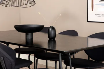Rektangulär matgrupp Venture Home Svart - Møbler - Bord - Spisegrupper